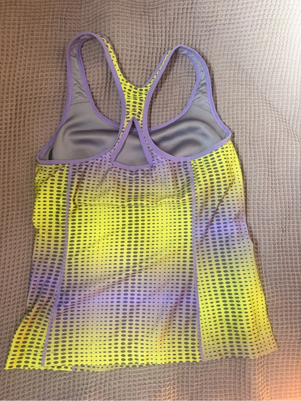Nike Yellow & Lavender Racerback Athletic Tank